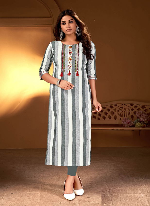 Fg Juliette 1 Straight Cut Design Wholesale Embroidery Kurti Catalog